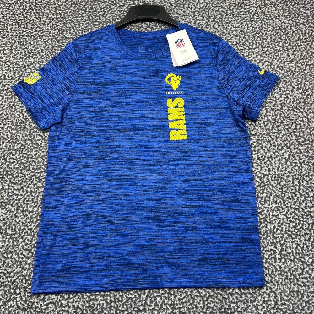 Nike Dri-Fit Shirt Women Medium Los Angeles LA Rams Short Sleeve Crew Neck New M